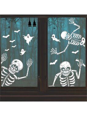 140PCS Halloween Window Clings Decor for Halloween Decorations, Double Side